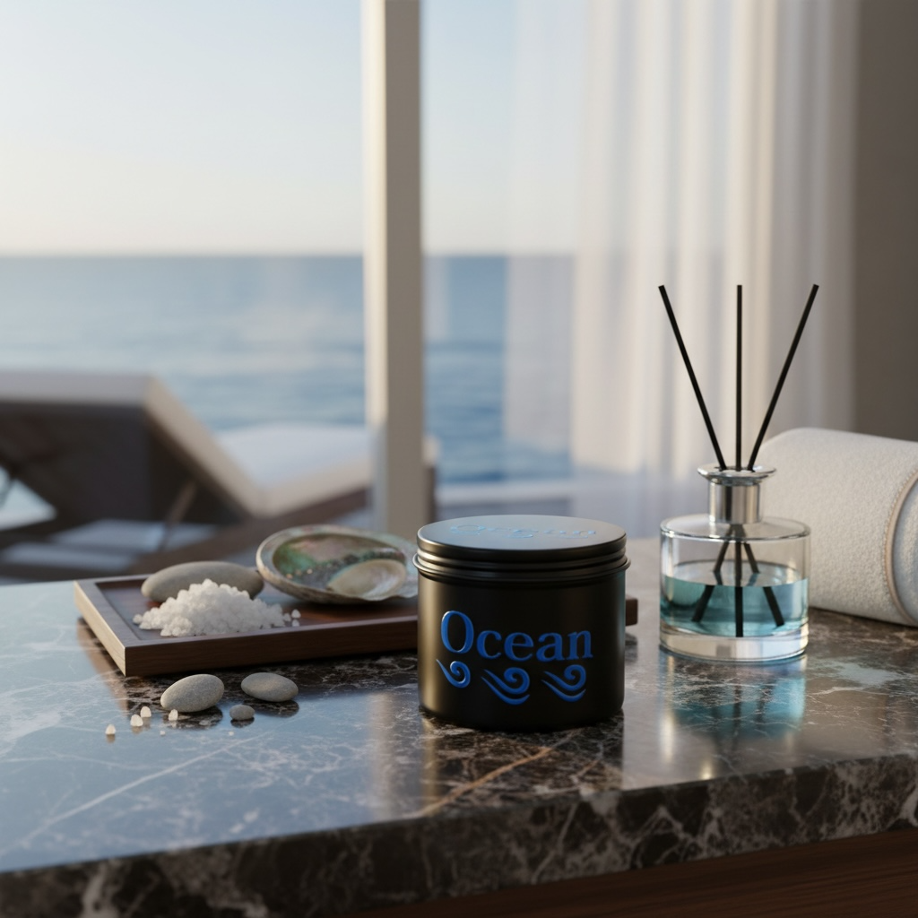 Ocean-scented candle