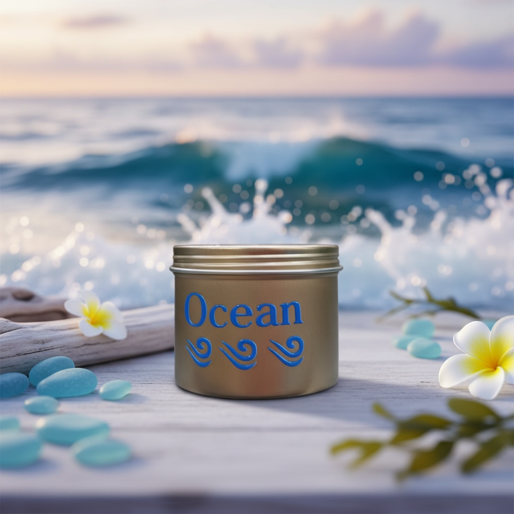 Ocean-scented candle